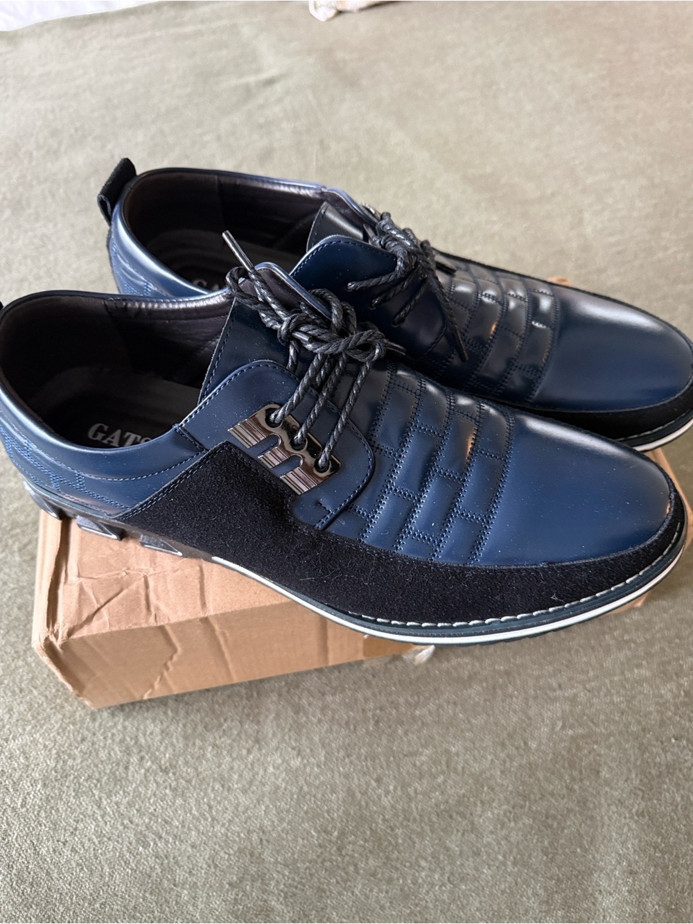 Gatsby Men's Derby Shoes with Black sz15